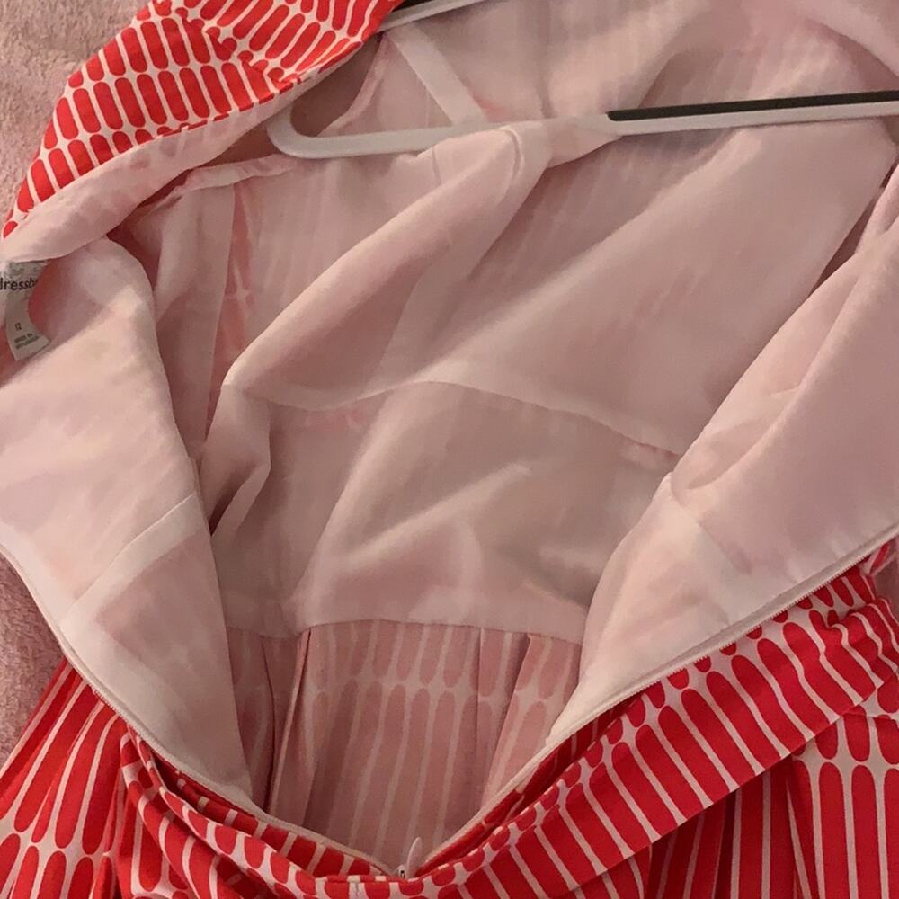 Orange-pink & white cotton dress - Picture 5 of 9
